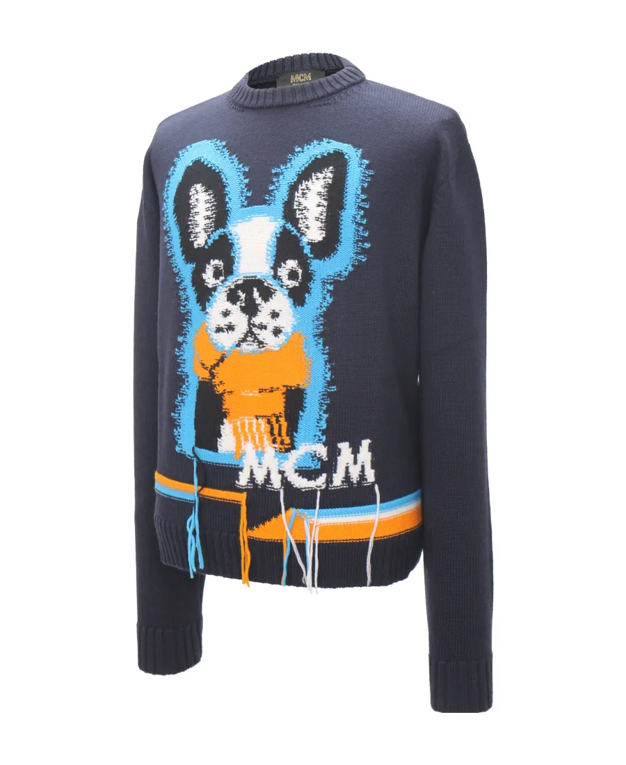 Pattern Logo Embroidered Sweater