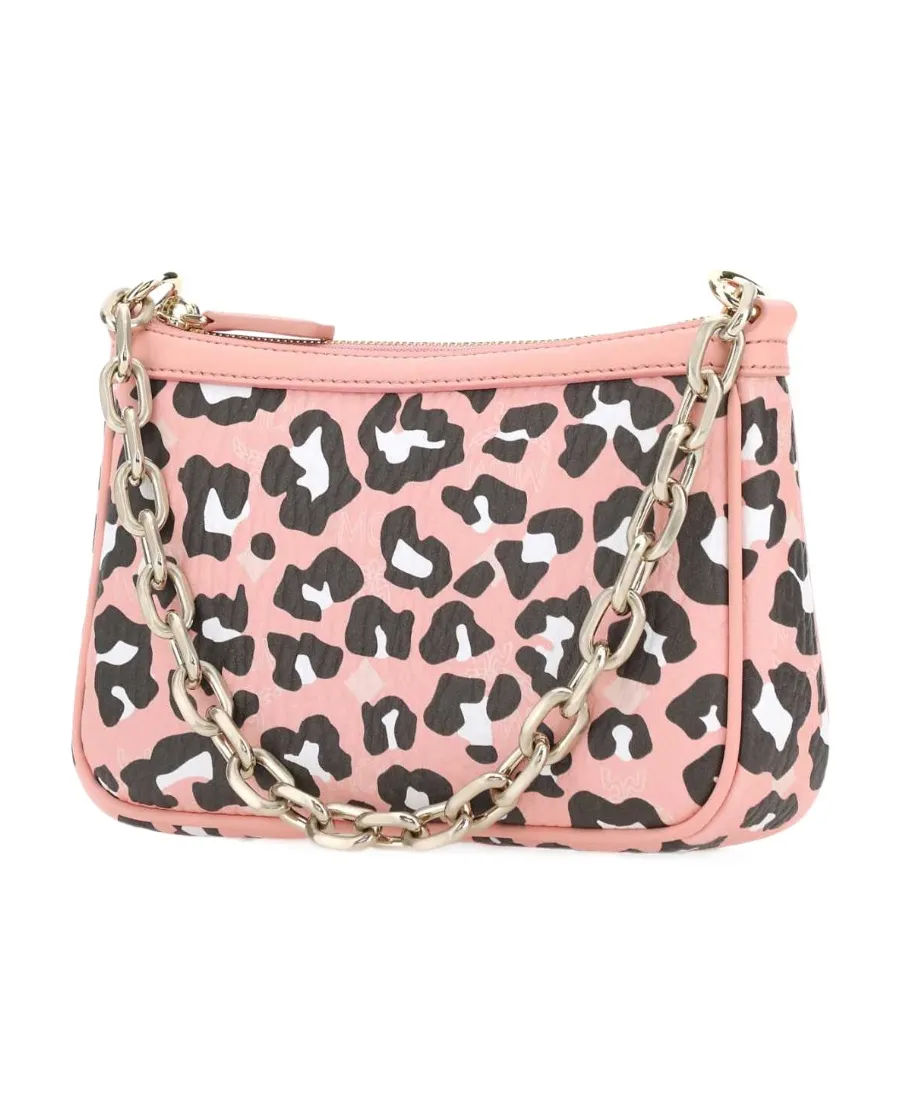Leopard Printed Chain-Linked Mini Shoulder Bag