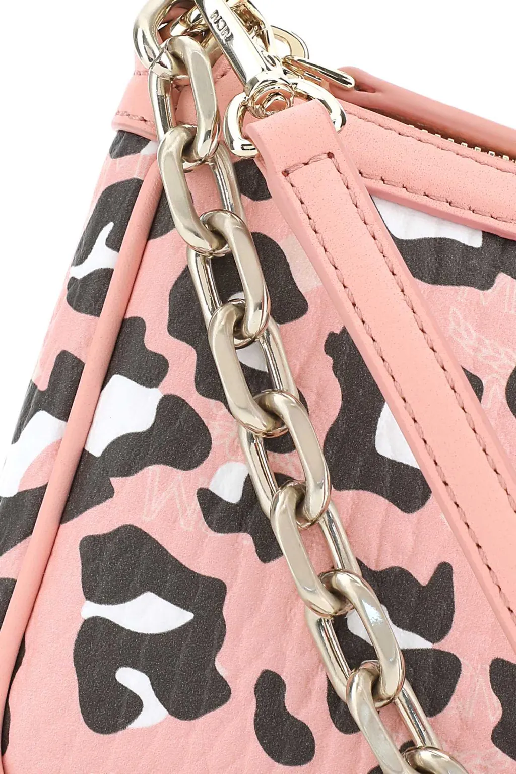 Leopard Printed Chain-Linked Mini Shoulder Bag