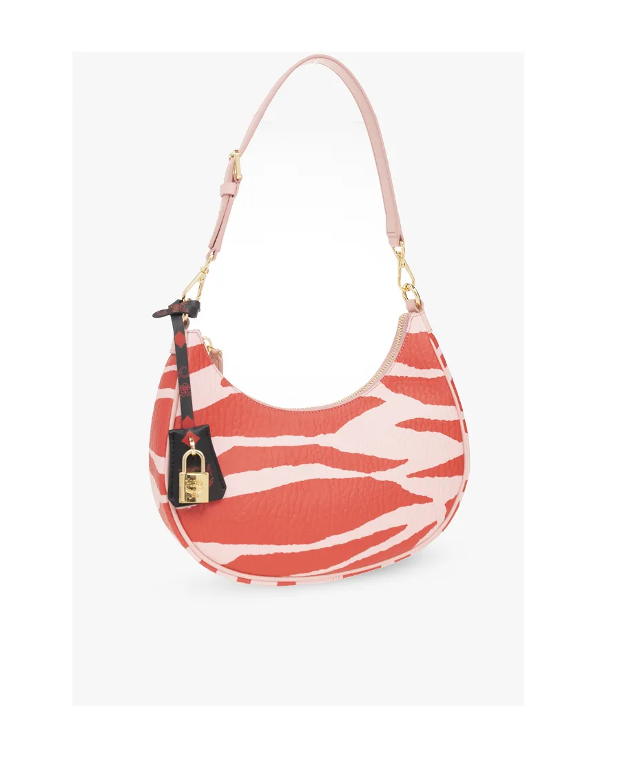 Zebra Printed Zipped Shoulder Bag