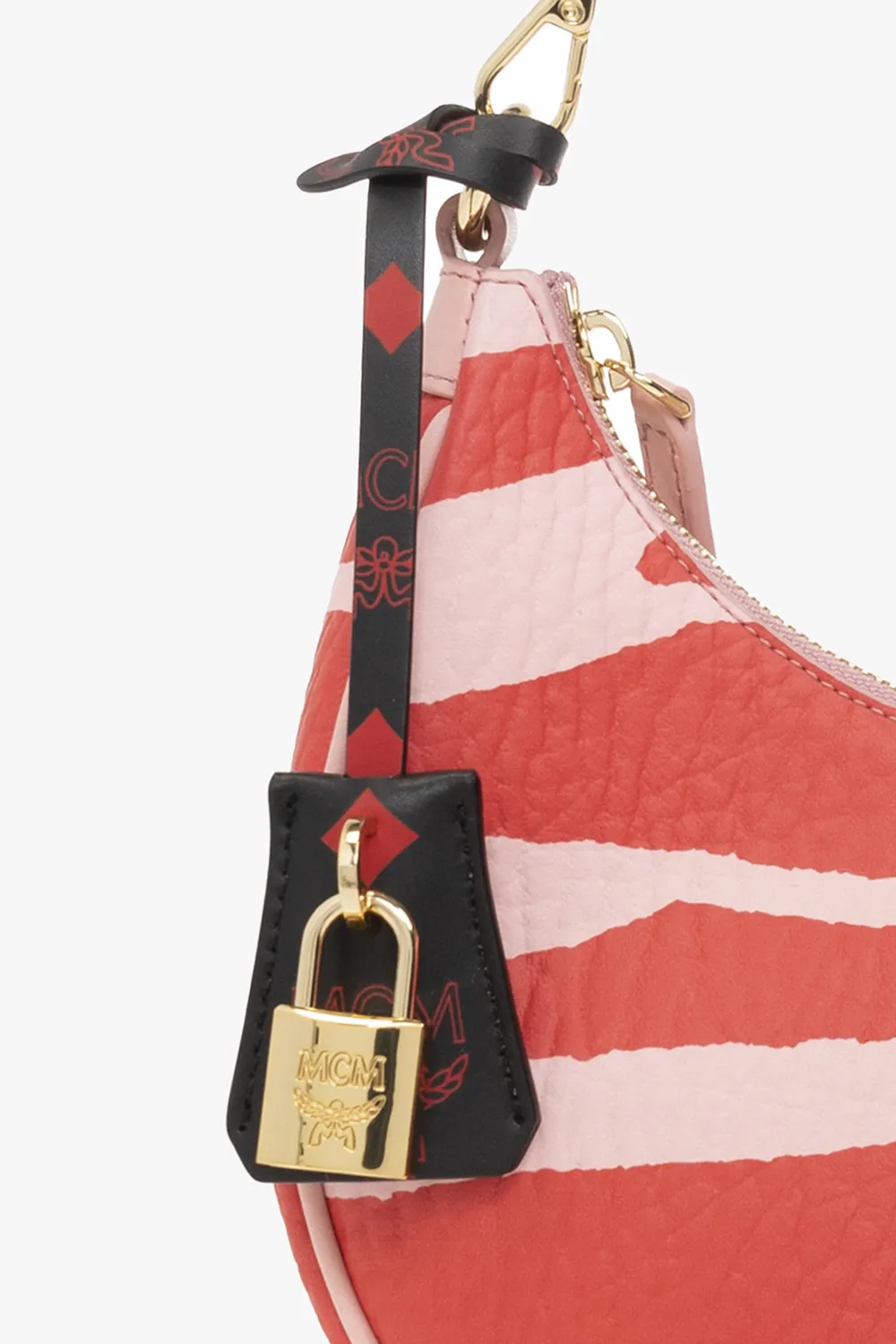 Zebra Printed Zipped Shoulder Bag