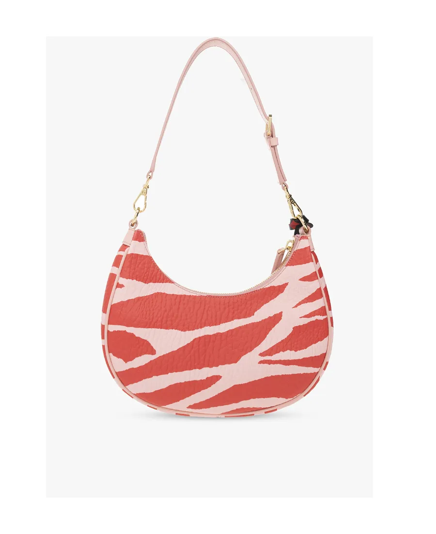 Zebra Printed Zipped Shoulder Bag