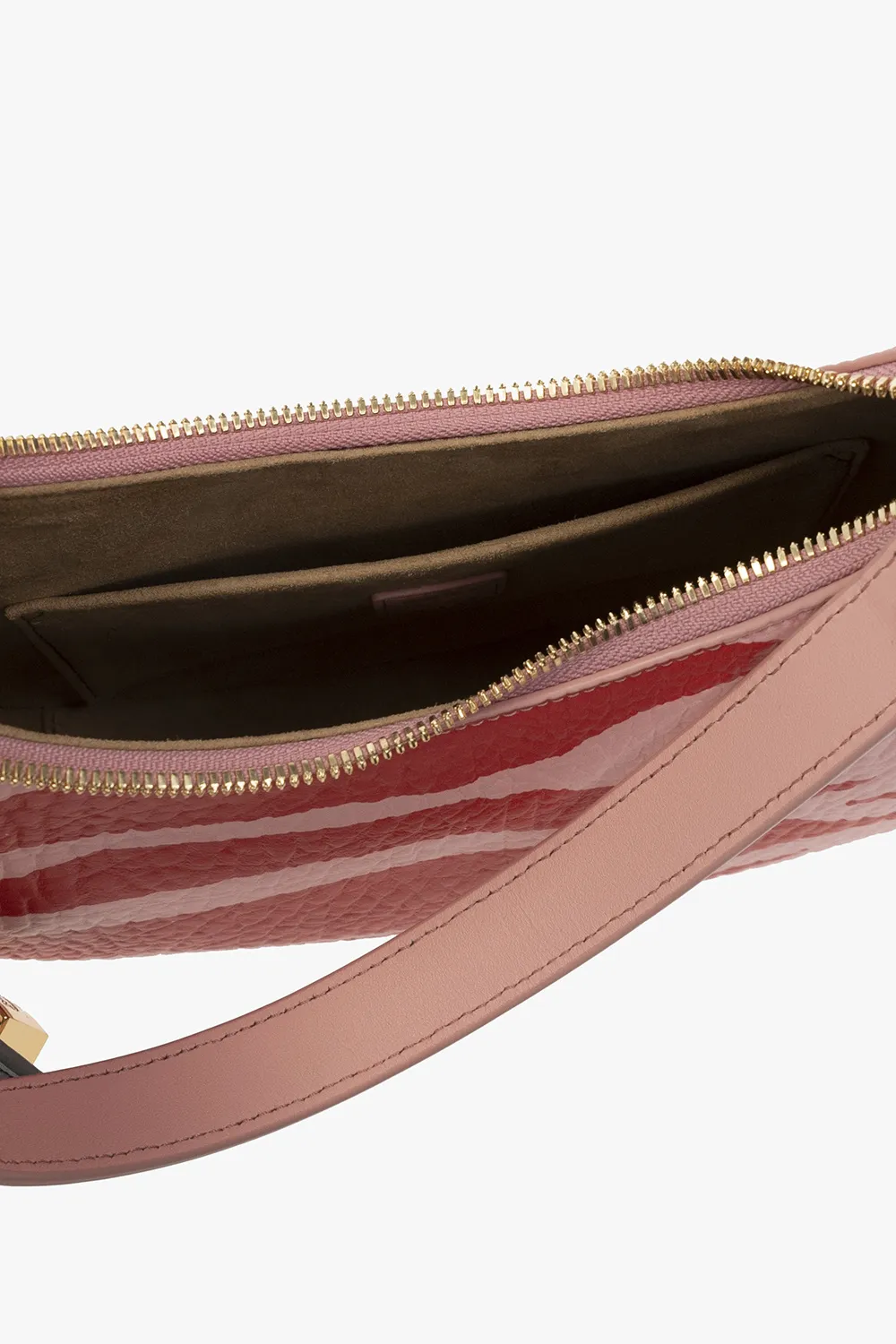 Zebra Printed Zipped Shoulder Bag
