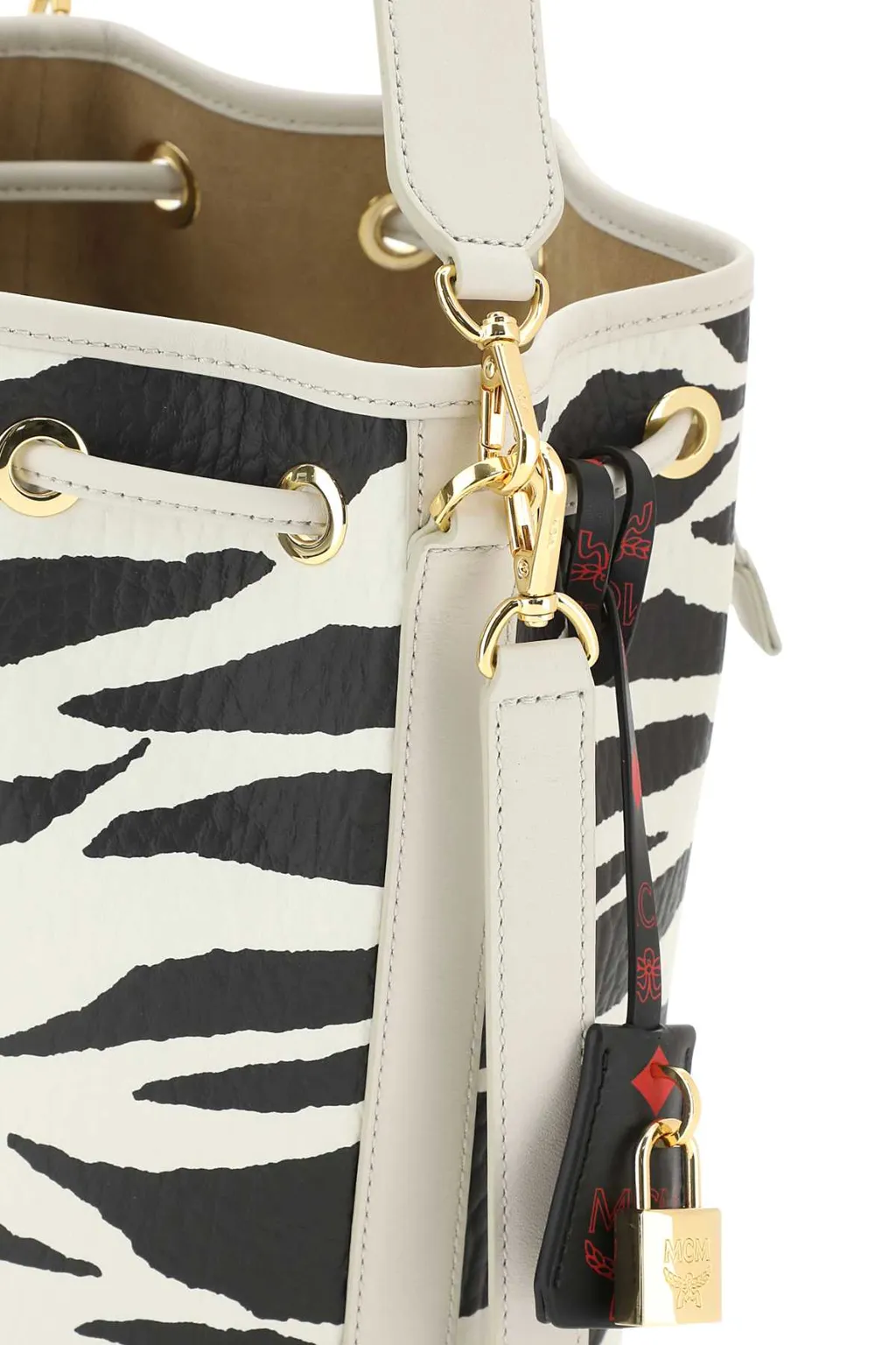Zebra-Printed Ruched Tote Bag