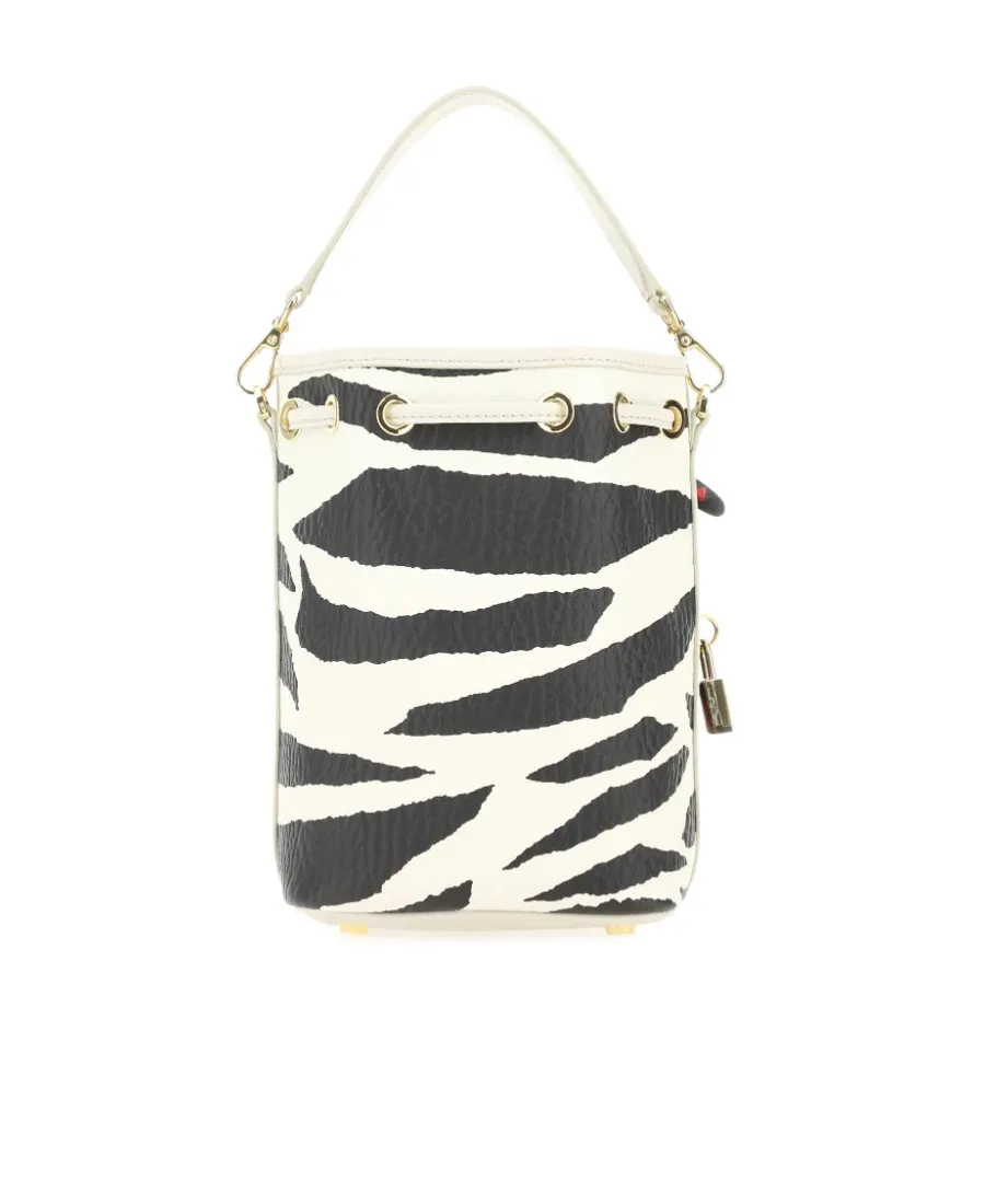 Zebra Printed Drawstring Tote Bag