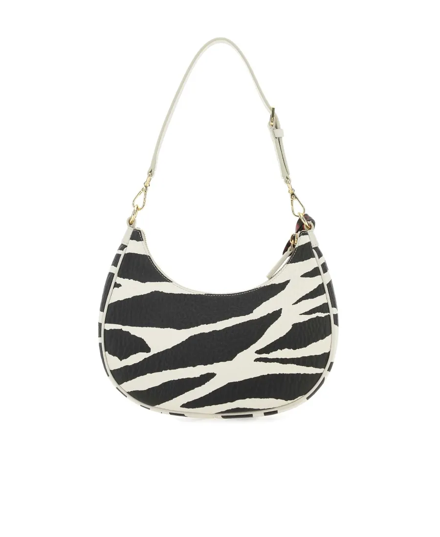 Zebra Printed Zipped Shoulder Bag