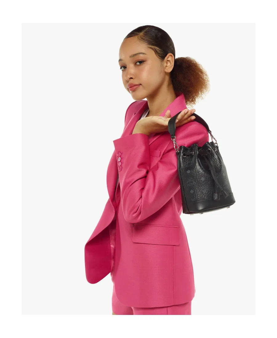 Allover Dessau Monogram Print Drawstring Mini Bucket Bag