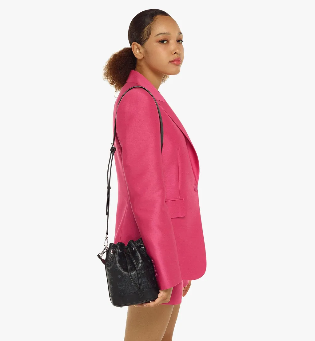 Allover Dessau Monogram Print Drawstring Mini Bucket Bag