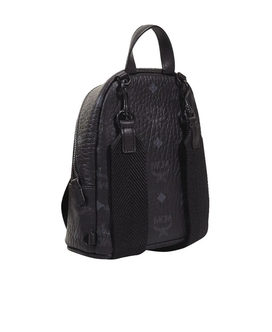 Stark Monogram Print Zipped Backpack