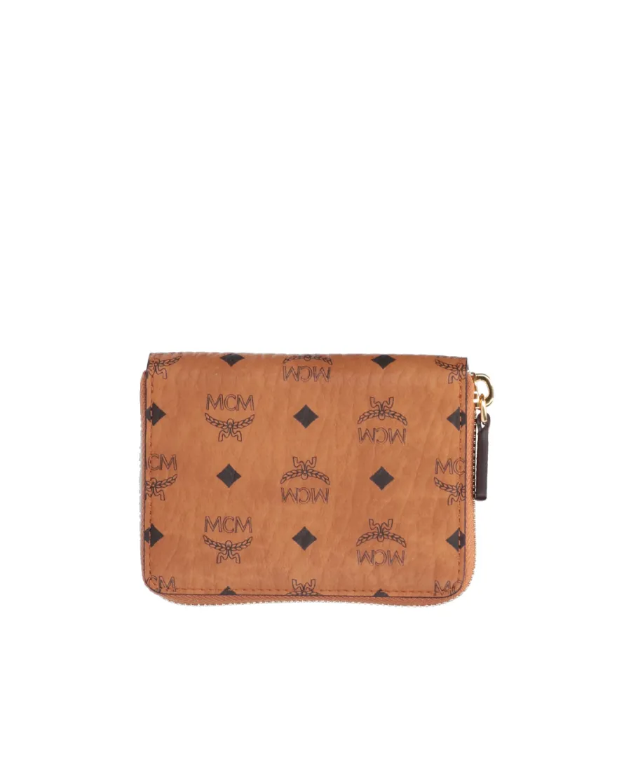 Monogram Print Zip-Around Wallet