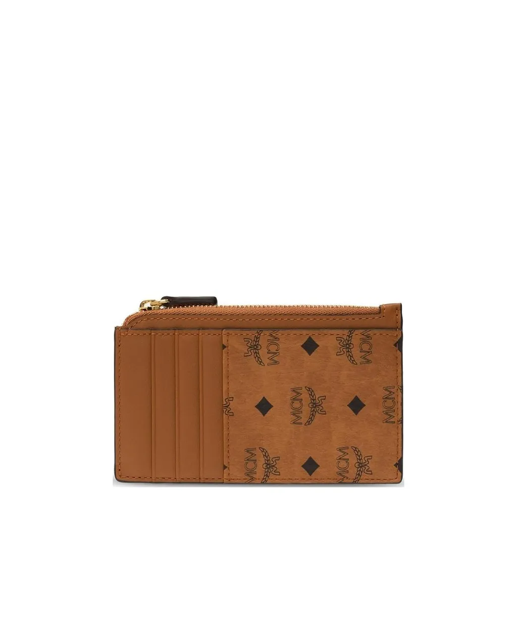 Logo Print Card Wallet With Zipper