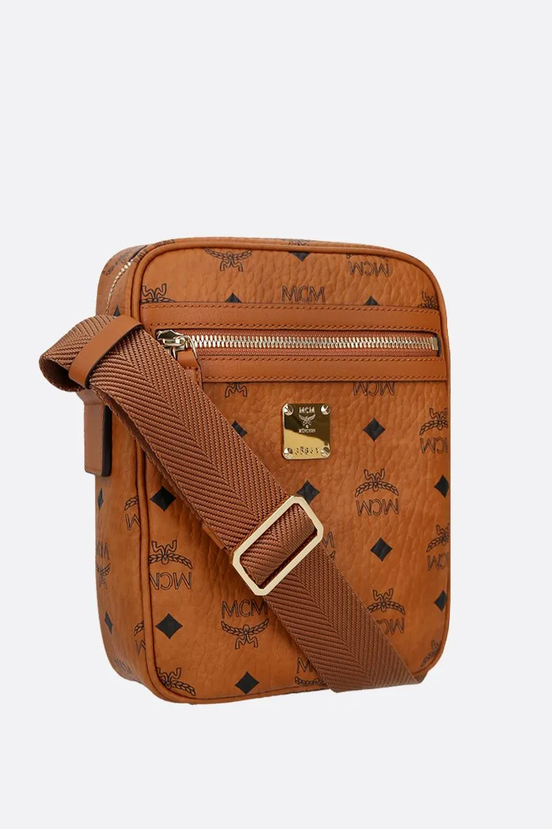 Logo Plaque Monogram Print Crossbody Bag