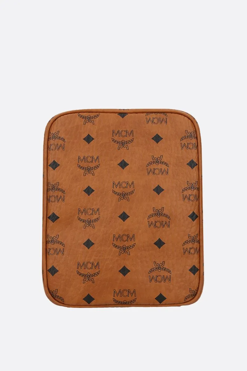 Logo Plaque Monogram Print Crossbody Bag