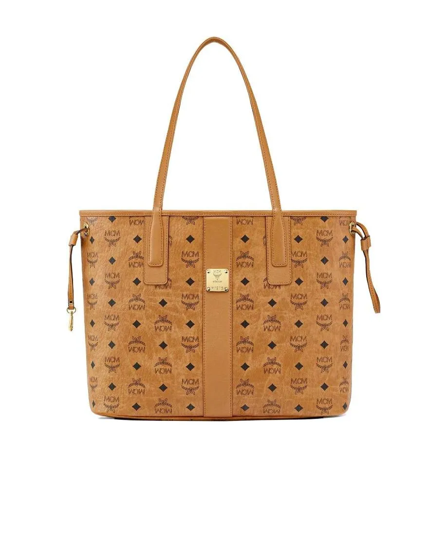 Liz Visetos Medium Double-Sided Logo Pattern Shopping Bag