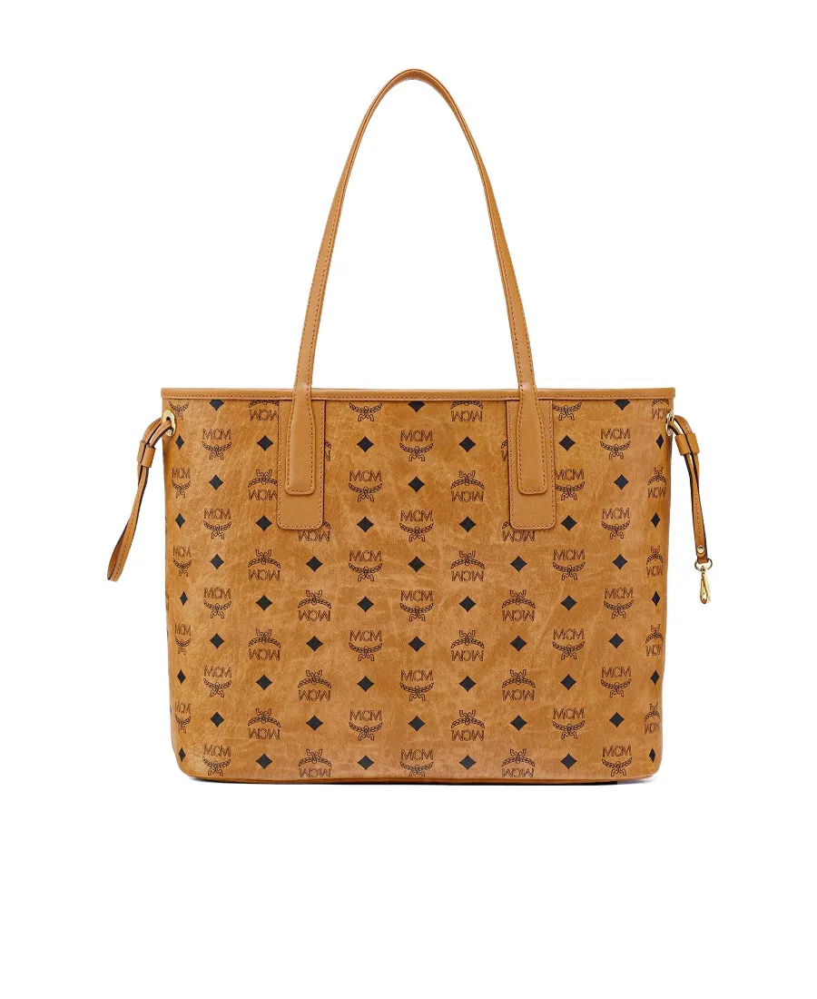 Liz Visetos Medium Double-Sided Logo Pattern Shopping Bag