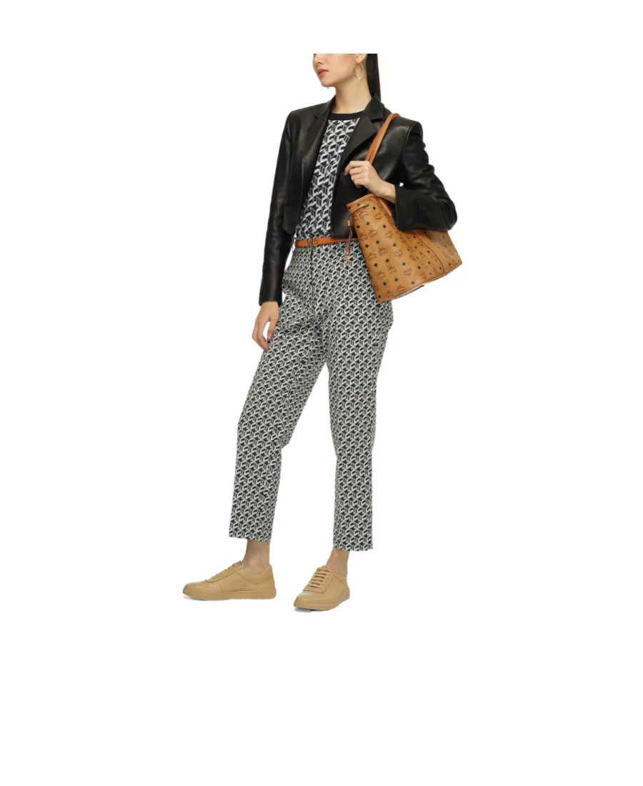Liz Visetos Medium Double-Sided Logo Pattern Shopping Bag