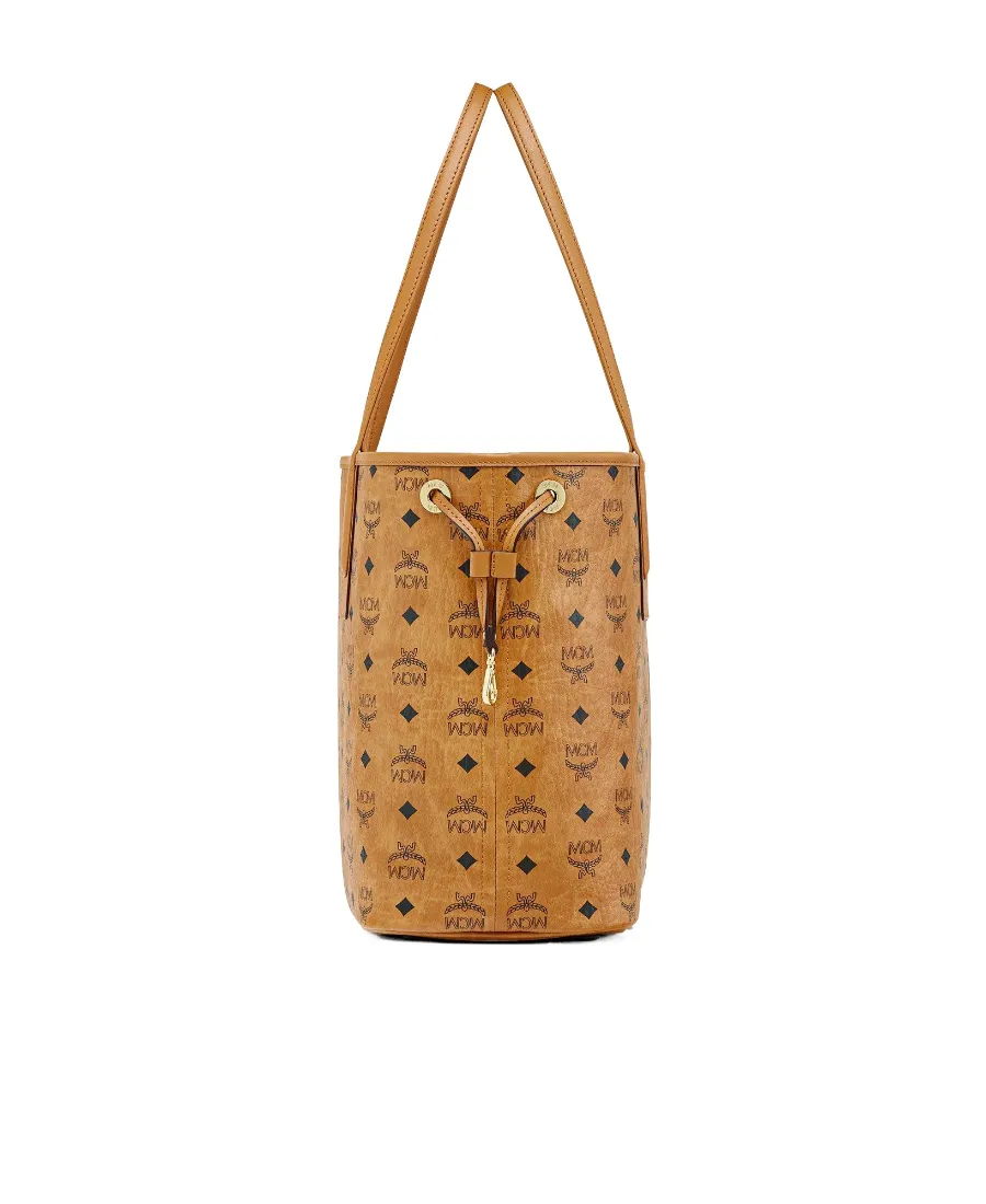 Liz Visetos Medium Double-Sided Logo Pattern Shopping Bag