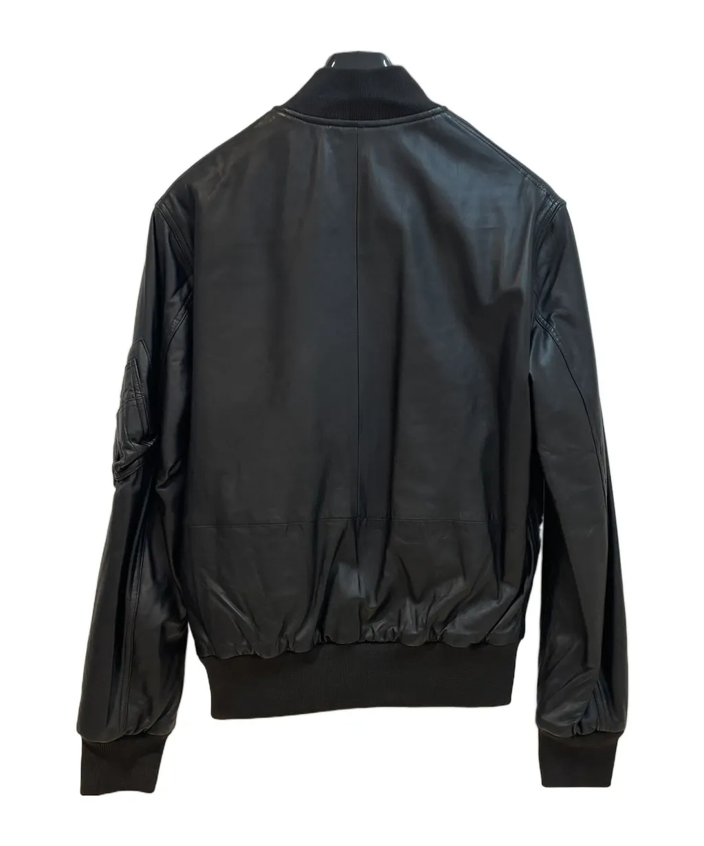 Long-Sleeved Leather Jacket