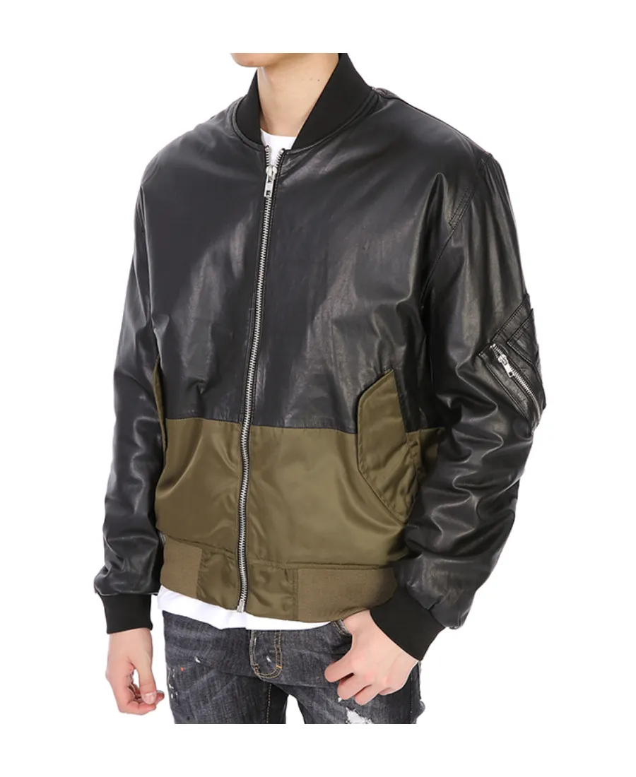 Splicing Details Baseball Jacket