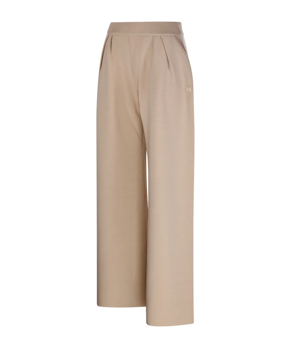 Logo Embroidered Wide Leg Pants