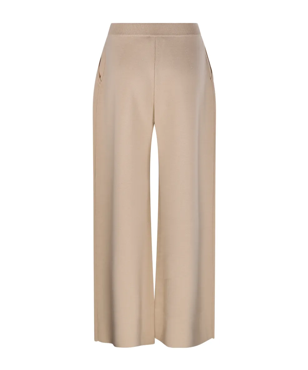 Logo Embroidered Wide Leg Pants