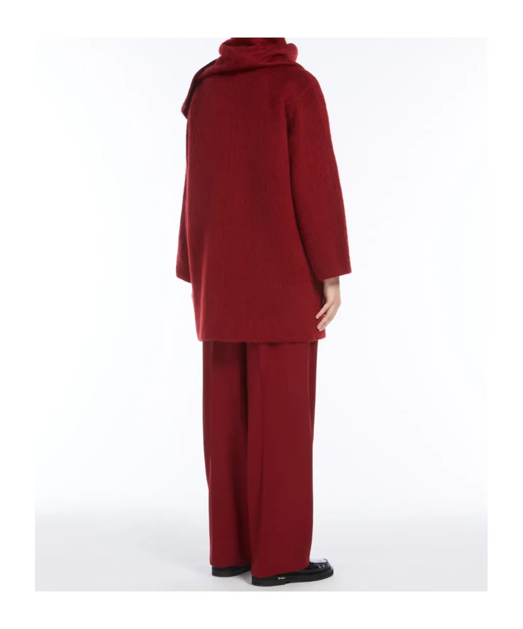 Alpaca Wool And Wool Coat With Scarf