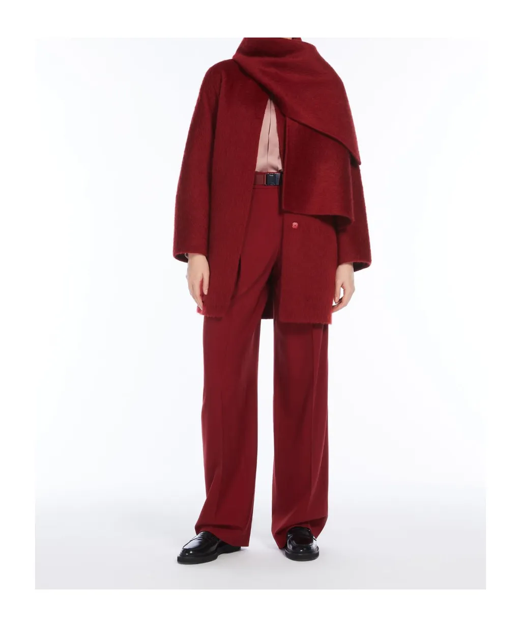 Alpaca Wool And Wool Coat With Scarf