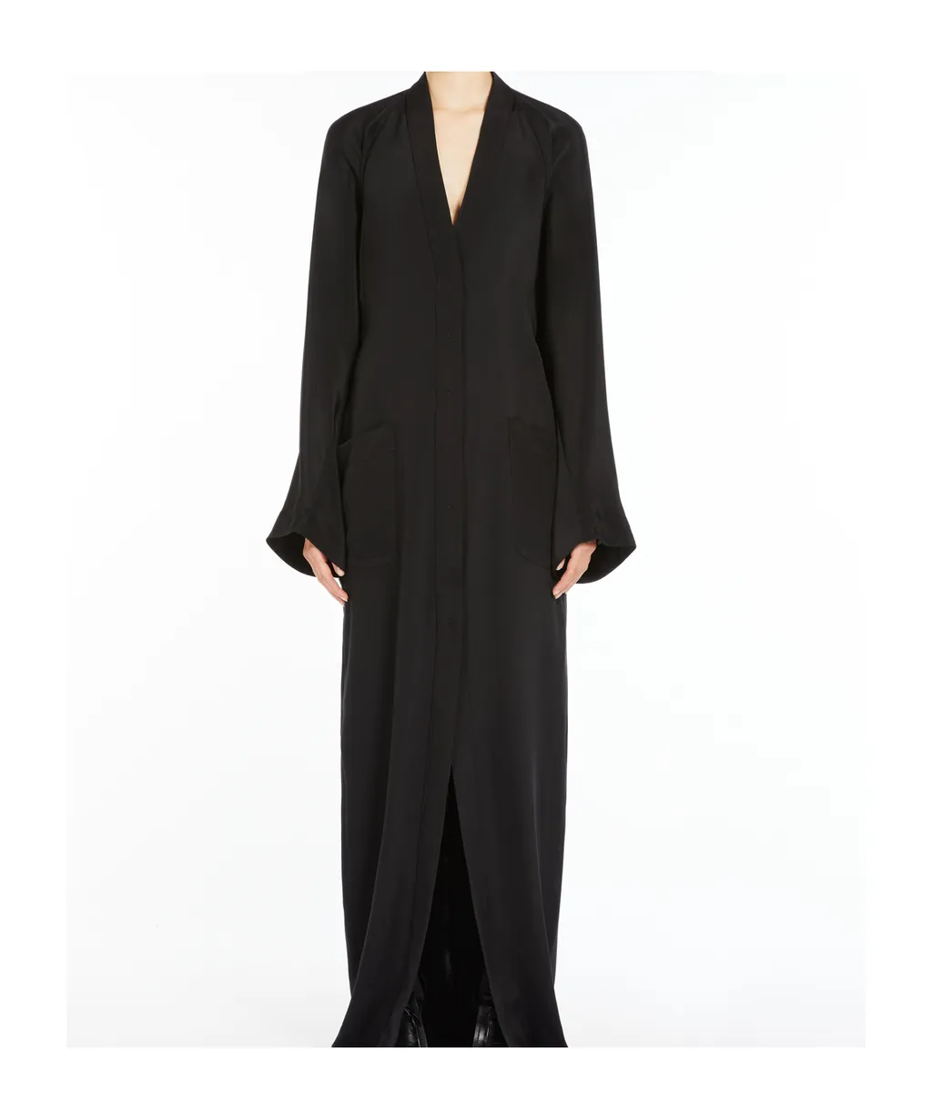 V-Neck Long-Sleeved Maxi Dress