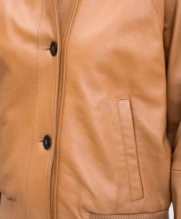 Long-Sleeved Leather Jacket