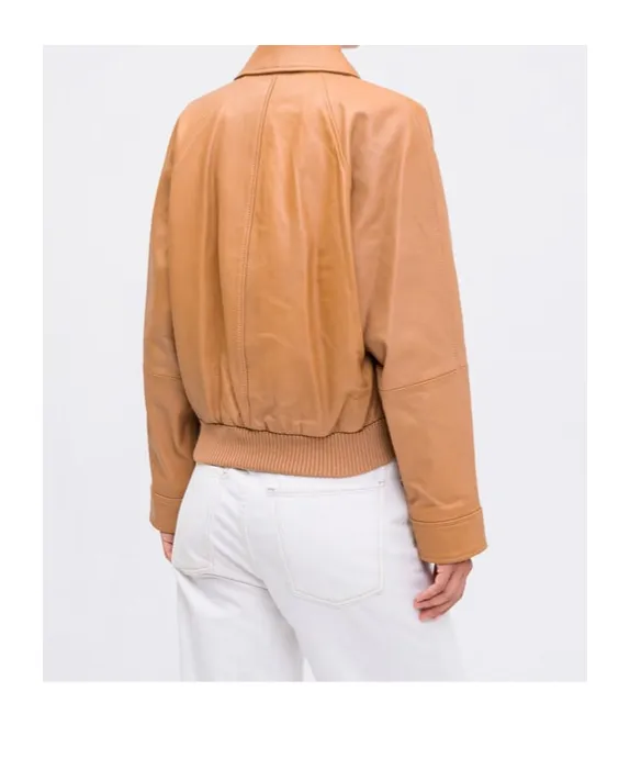 Long-Sleeved Leather Jacket