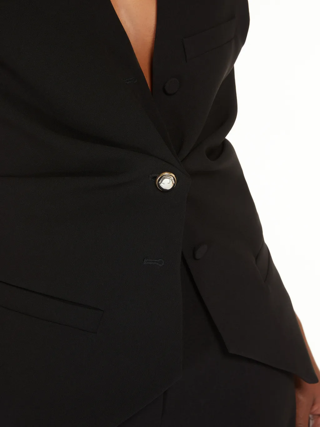 Buttoned V-Neck Gilet