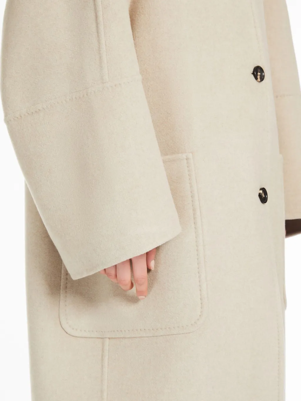 Buttoned Long-Sleeved Coat