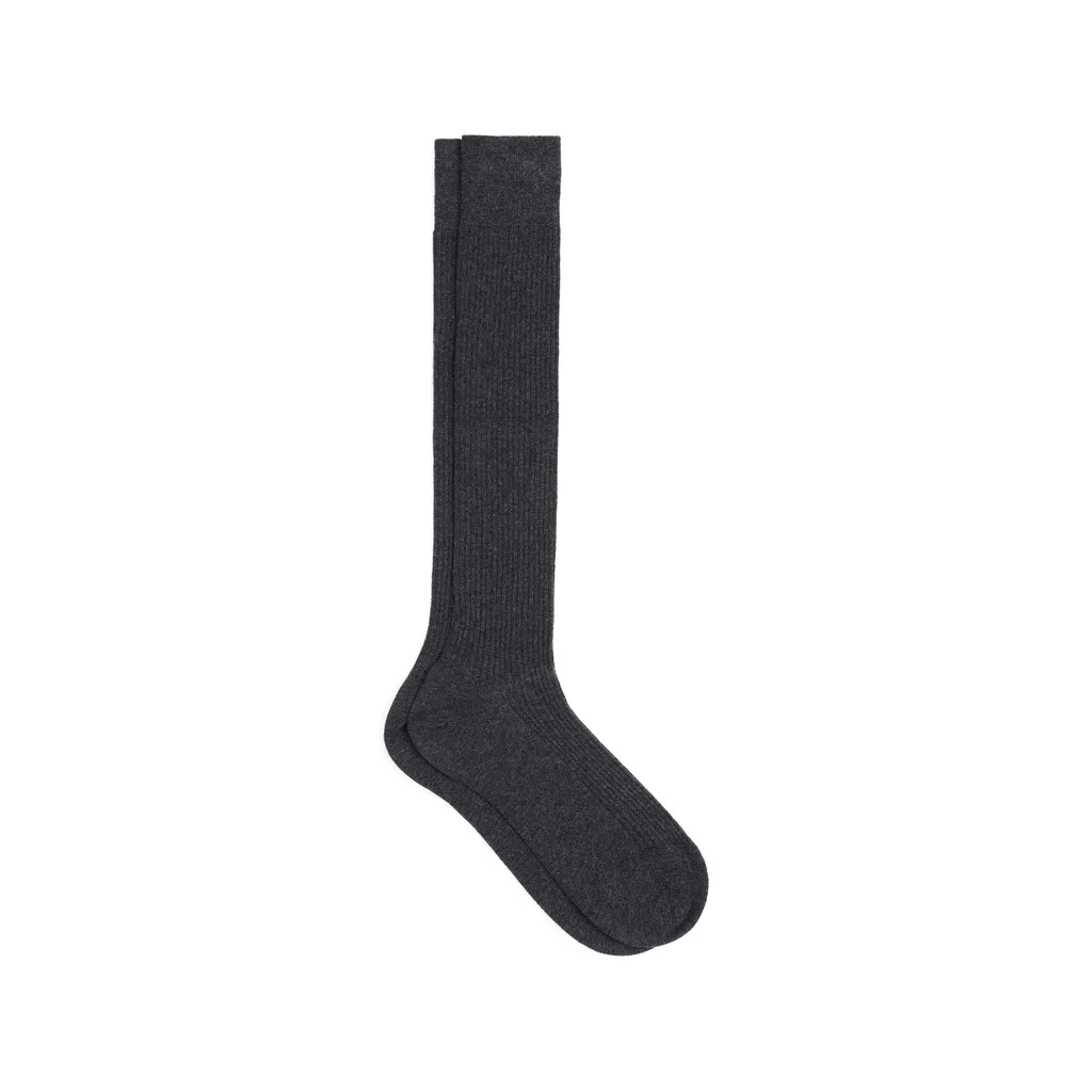 Ribbed-Knit Long Socks