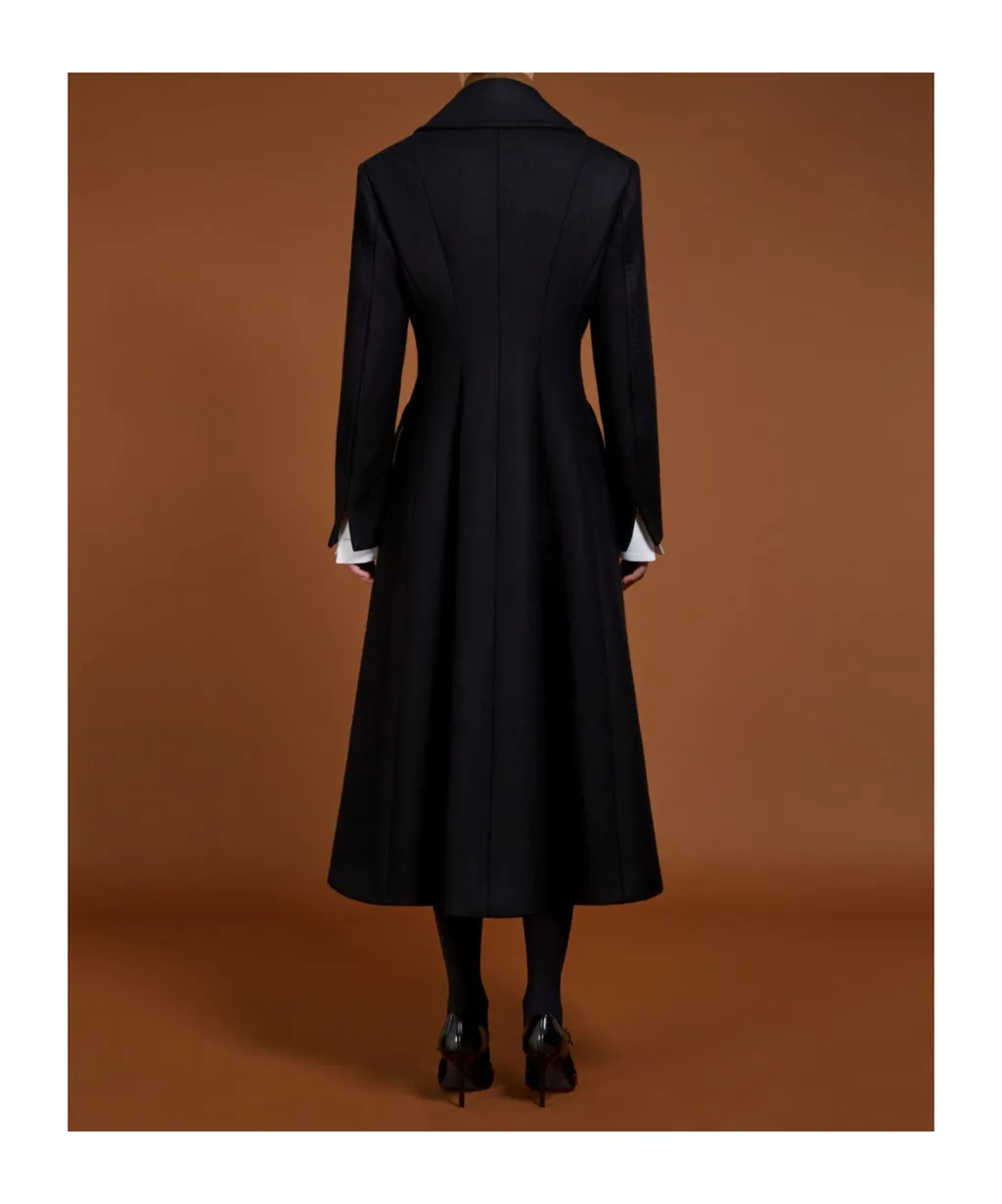 Double-Breasted Long-Sleeved Coat