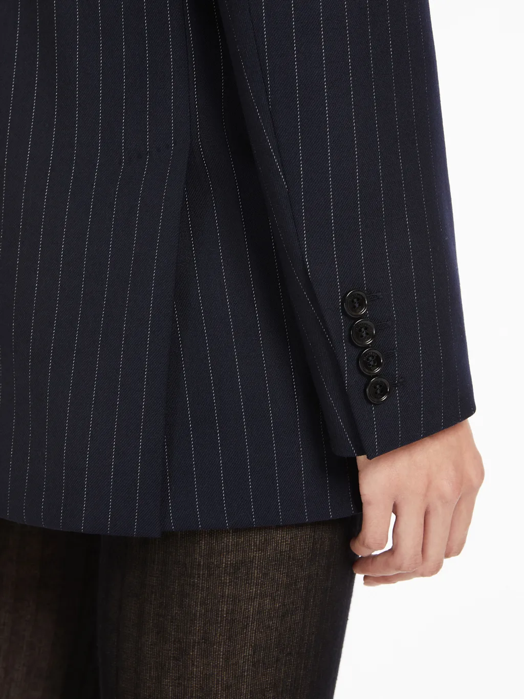 Pinstripe Double-Breasted Blazer