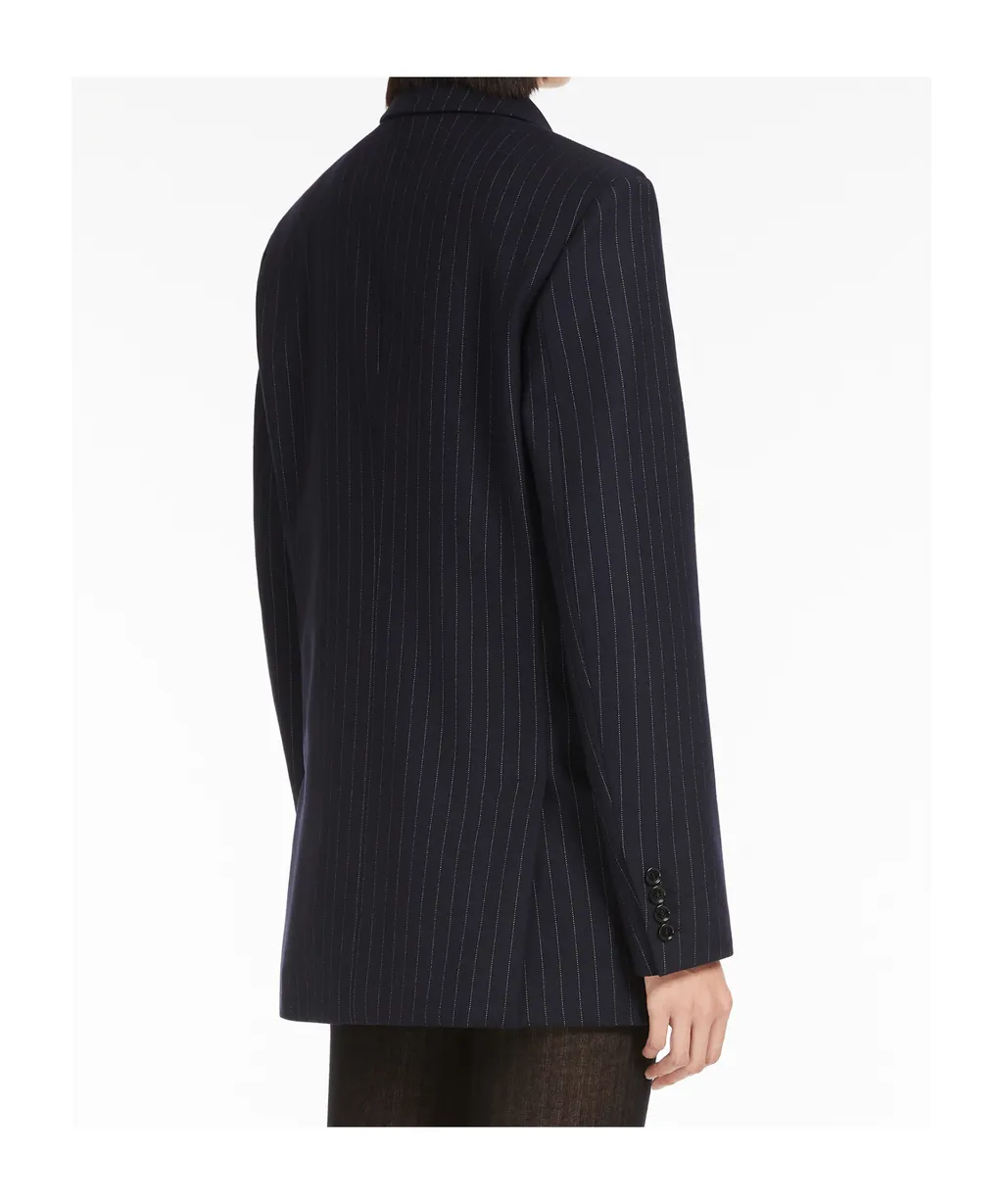 Pinstripe Double-Breasted Blazer