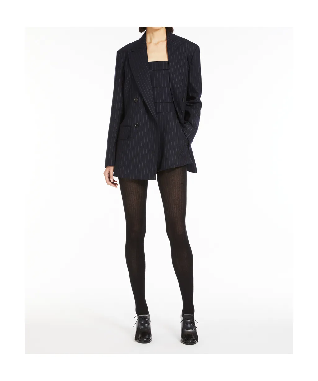 Pinstripe Double-Breasted Blazer