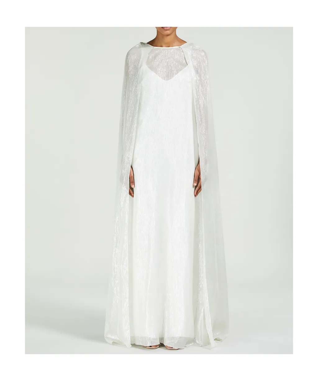 Long Cape Silk Dress