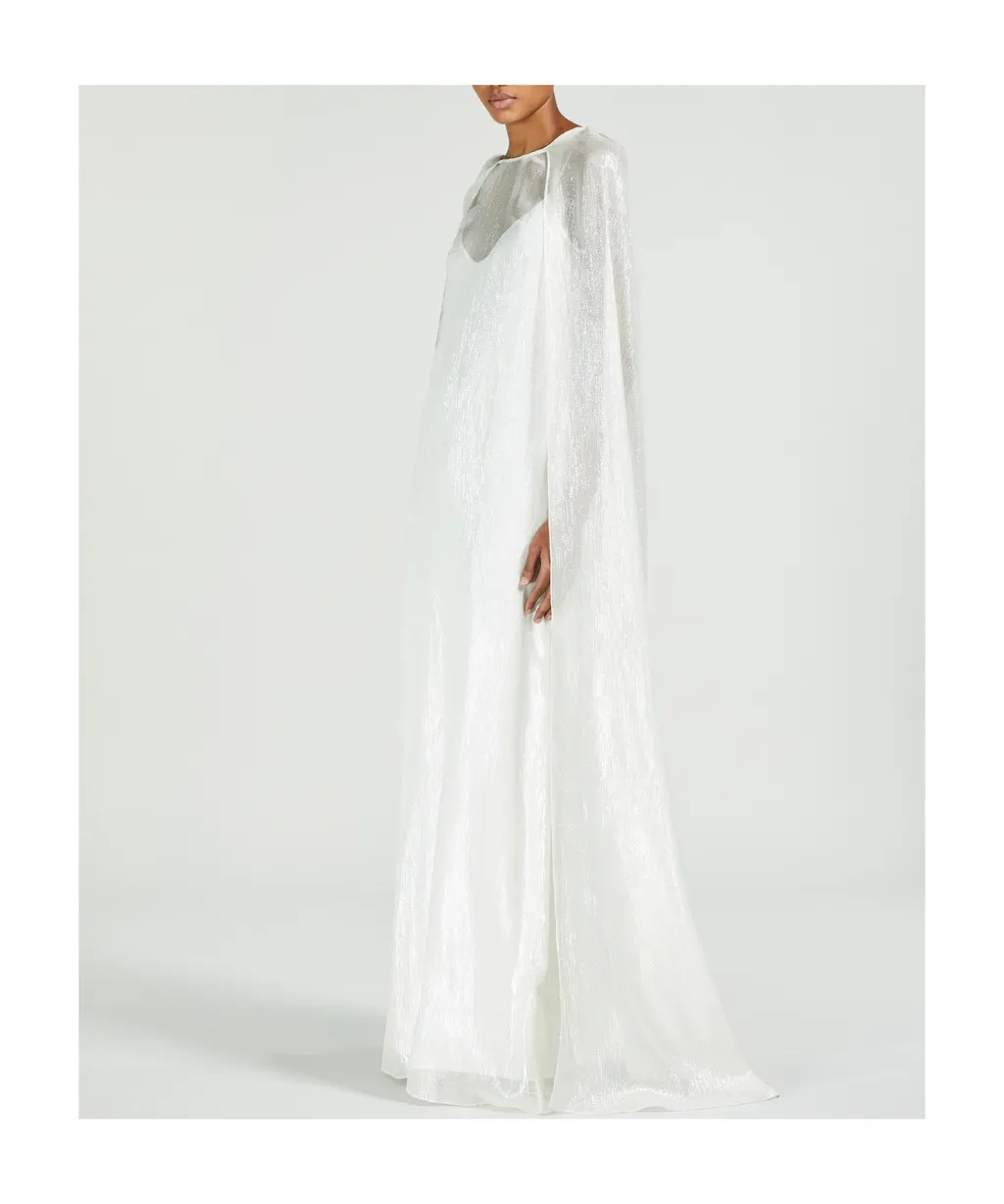 Long Cape Silk Dress