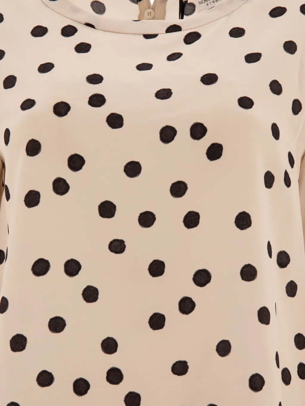 All-Over Dot Printed Crewneck Top