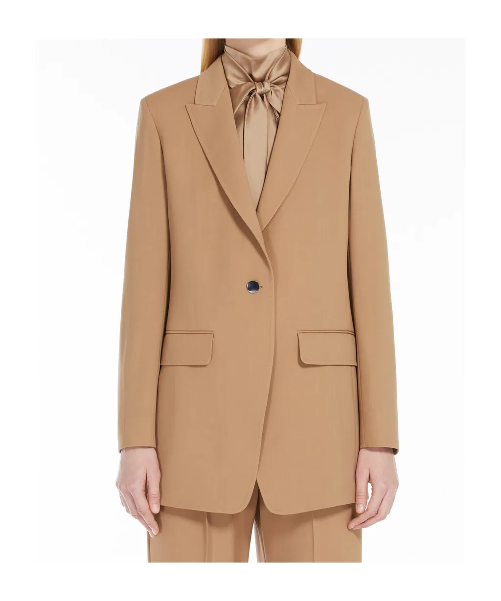 Crepe Wool Suit Coat