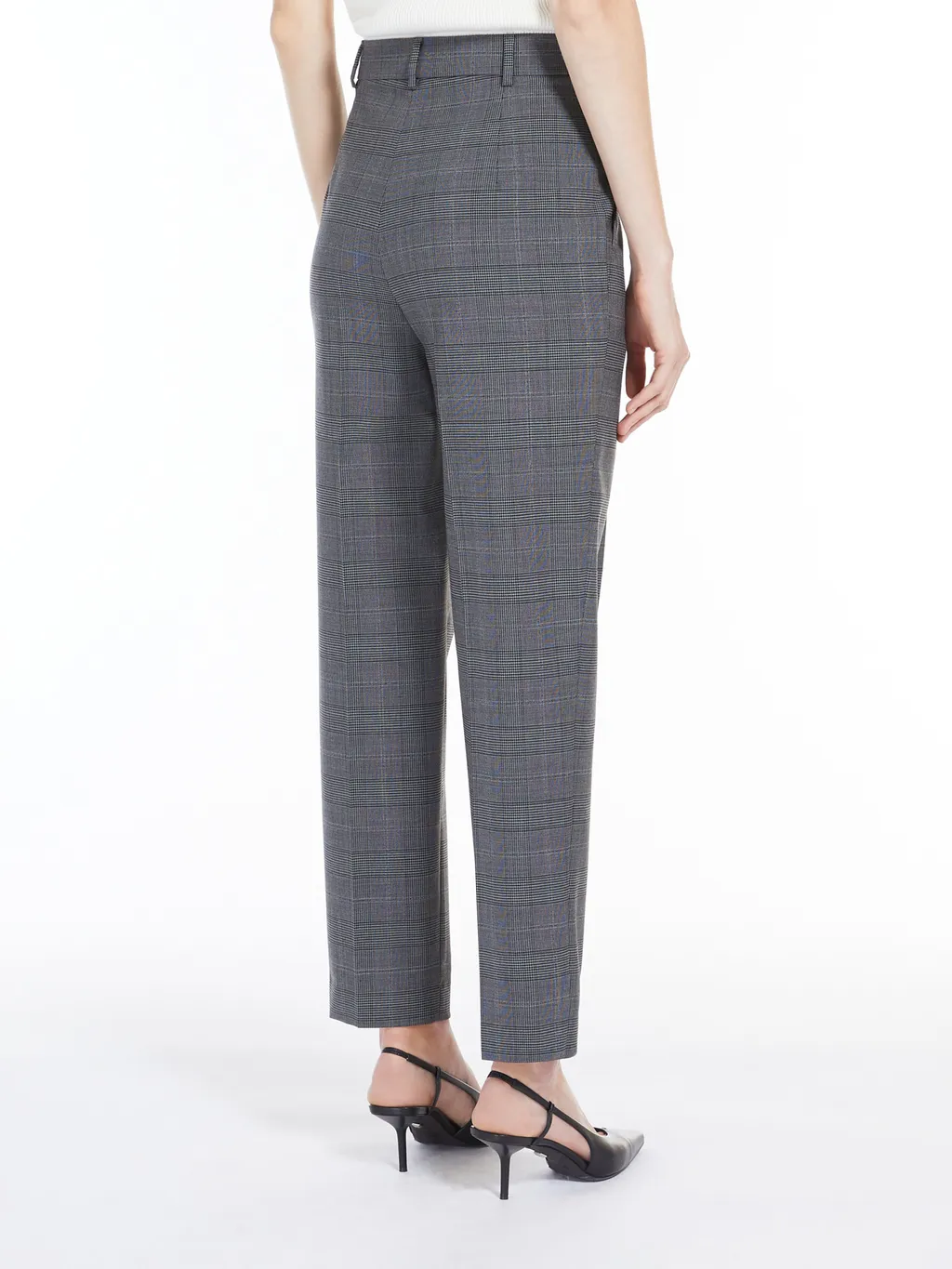 Checked Straight Leg Trousers