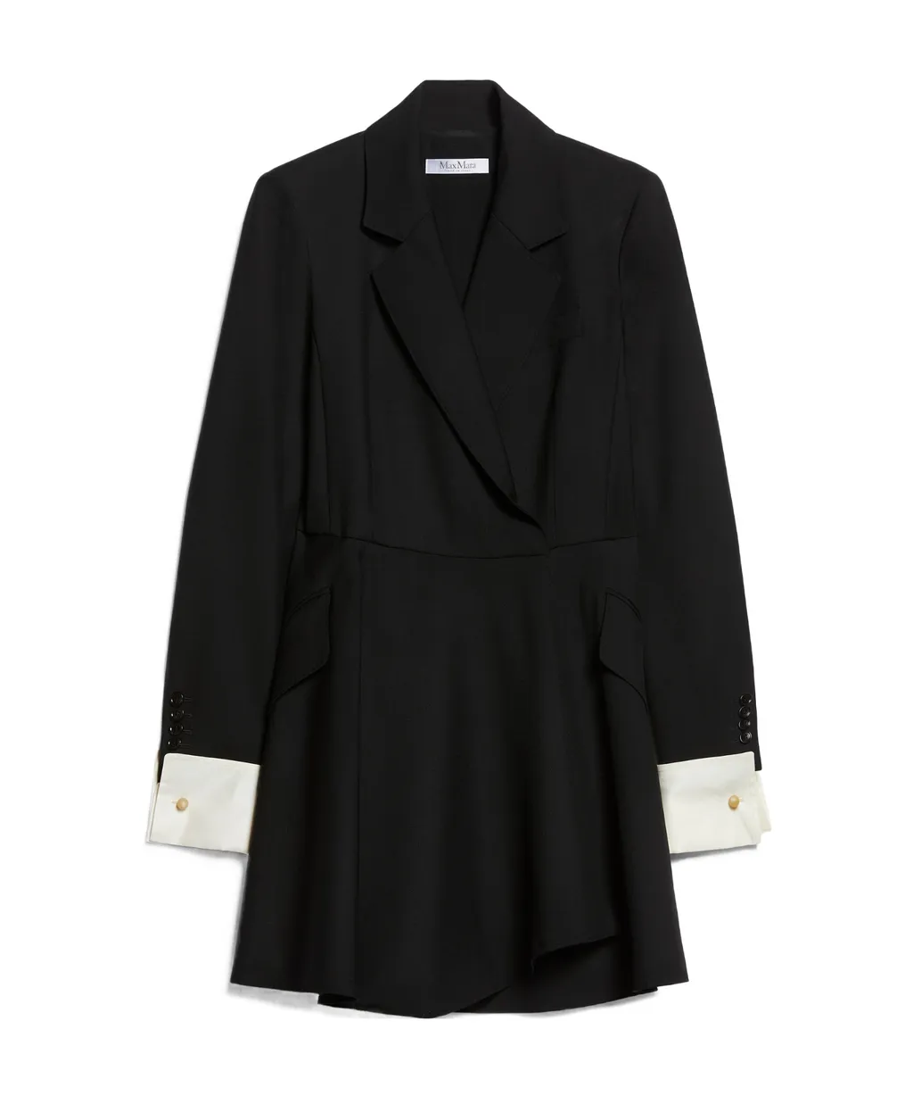 Pleated Long-Sleeved Blazer Dress