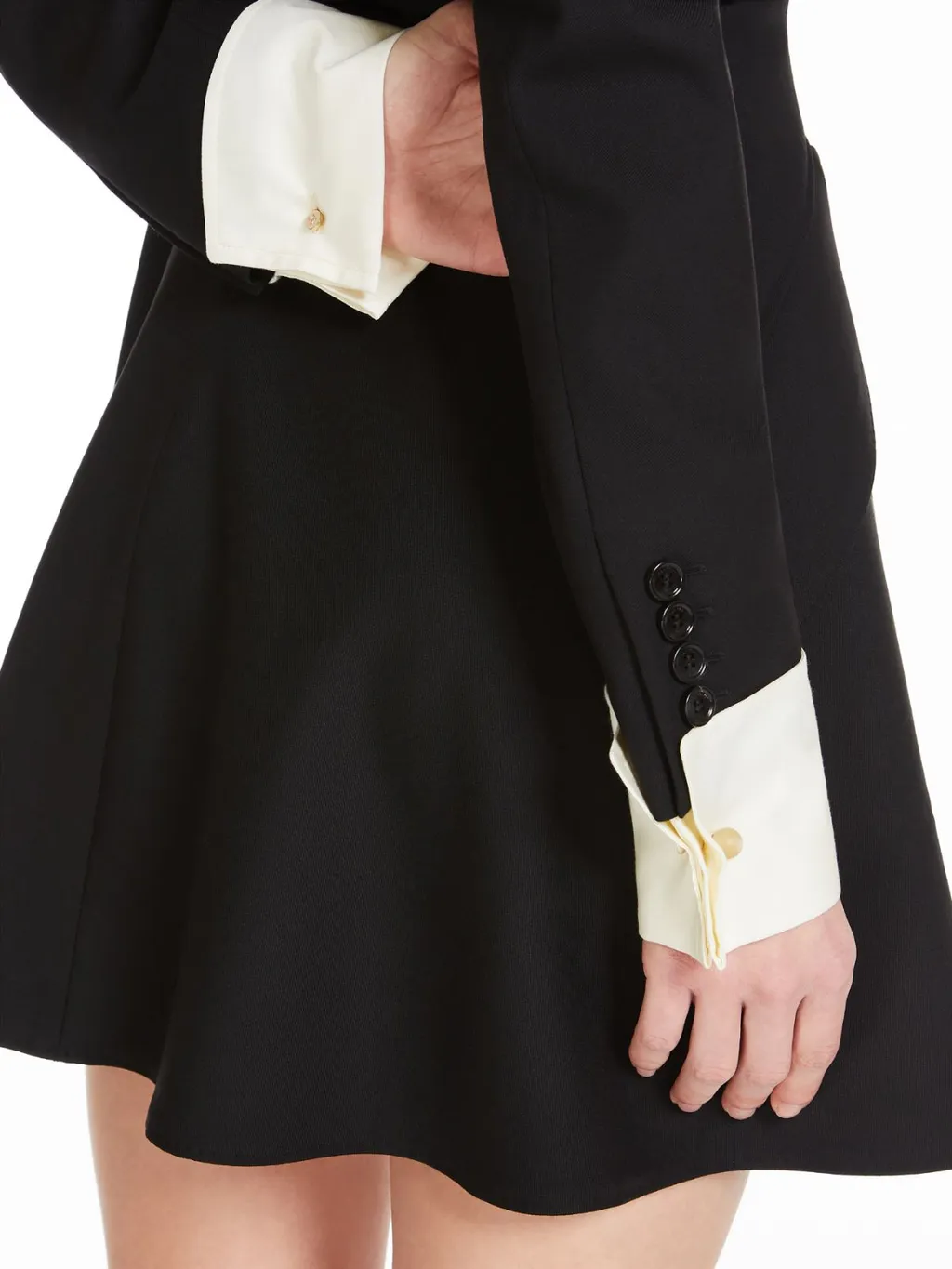 Pleated Long-Sleeved Blazer Dress