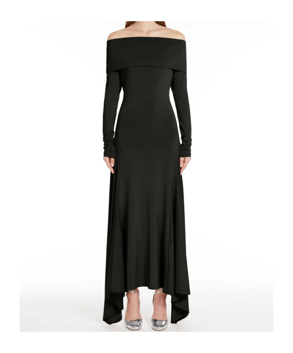 Off-Shoulder Long-Sleeved Dress