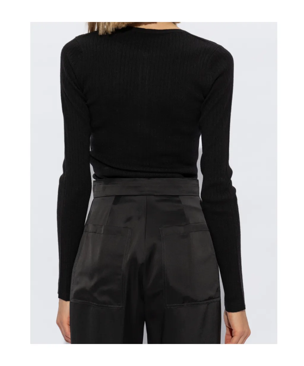 V-Neck Long-Sleeved Top