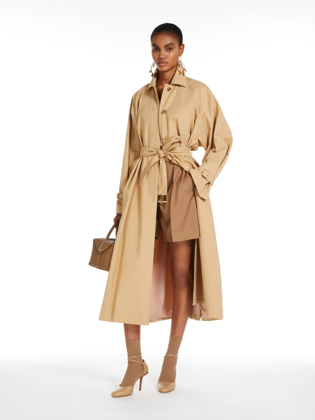 Belted Collared Trench Coat