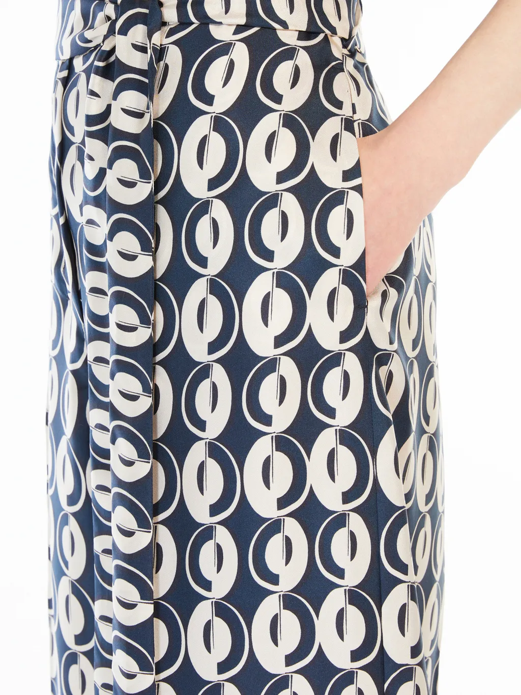 All-Over Patterned High Waist Trousers