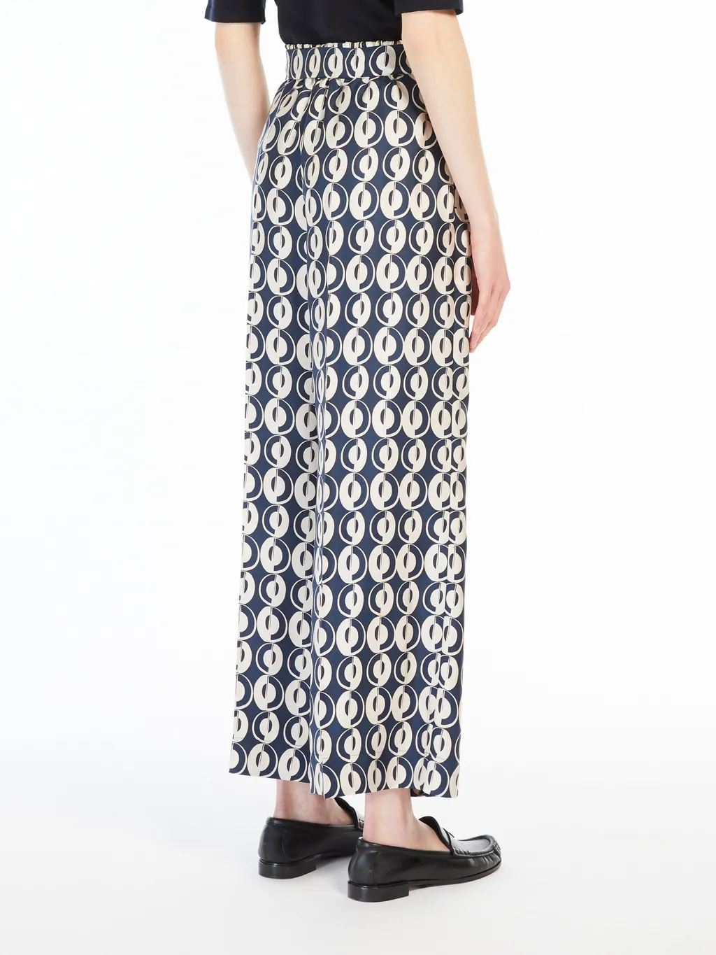 All-Over Patterned High Waist Trousers