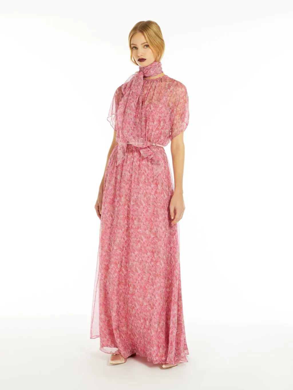 Pleated Print Dress